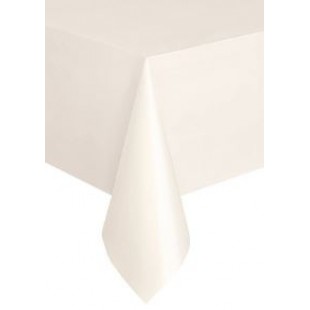 Rectangular Plastic Tablecloth 274cm x 152cm - Ivory (Each)