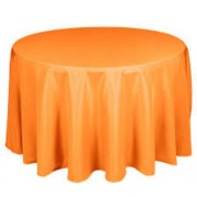 Round Plastic Tablecloth 213cm - Orange (Each)