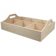 Wooden Tray 6 Compartments 30.5x42.5cm