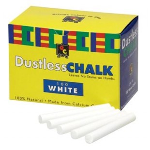 Chalk White Dustless (Pack of 100)
