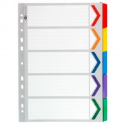 Dividers A4 5 Tab Coloured