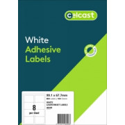 Labels 8up 99.1x67.7mm Laser/Inkjet White Celcast (Pack of 100)