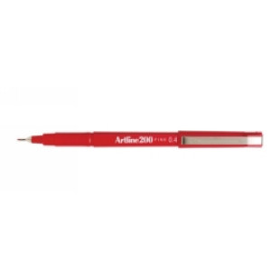 Pen Artline 200 0.4mm Fineline Red (Pack of 12)